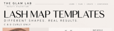 The top of the lash map template sheet